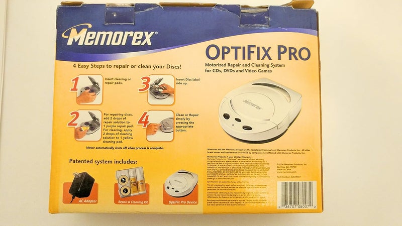 Memorex OptiFix Pro Motorized CD/DVD Scratch Repair Kit for CD/DVD Music, Movies, Game Discs - Image 4